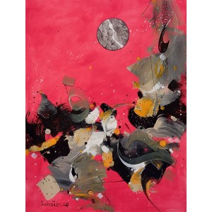 Zohaib Rind, 15 x 21 Inch, Acrylic on Paper, Abstract Painting, AC-ZR-334